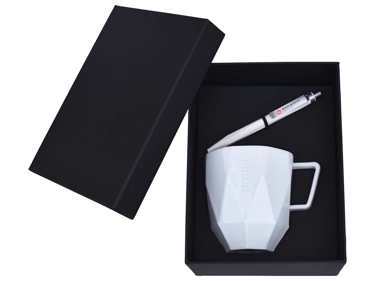 Mahlwerck 'Geschenkset' inkl. Druck auf Kugelschreiber u. Box & Gravur auf Porzellantasse