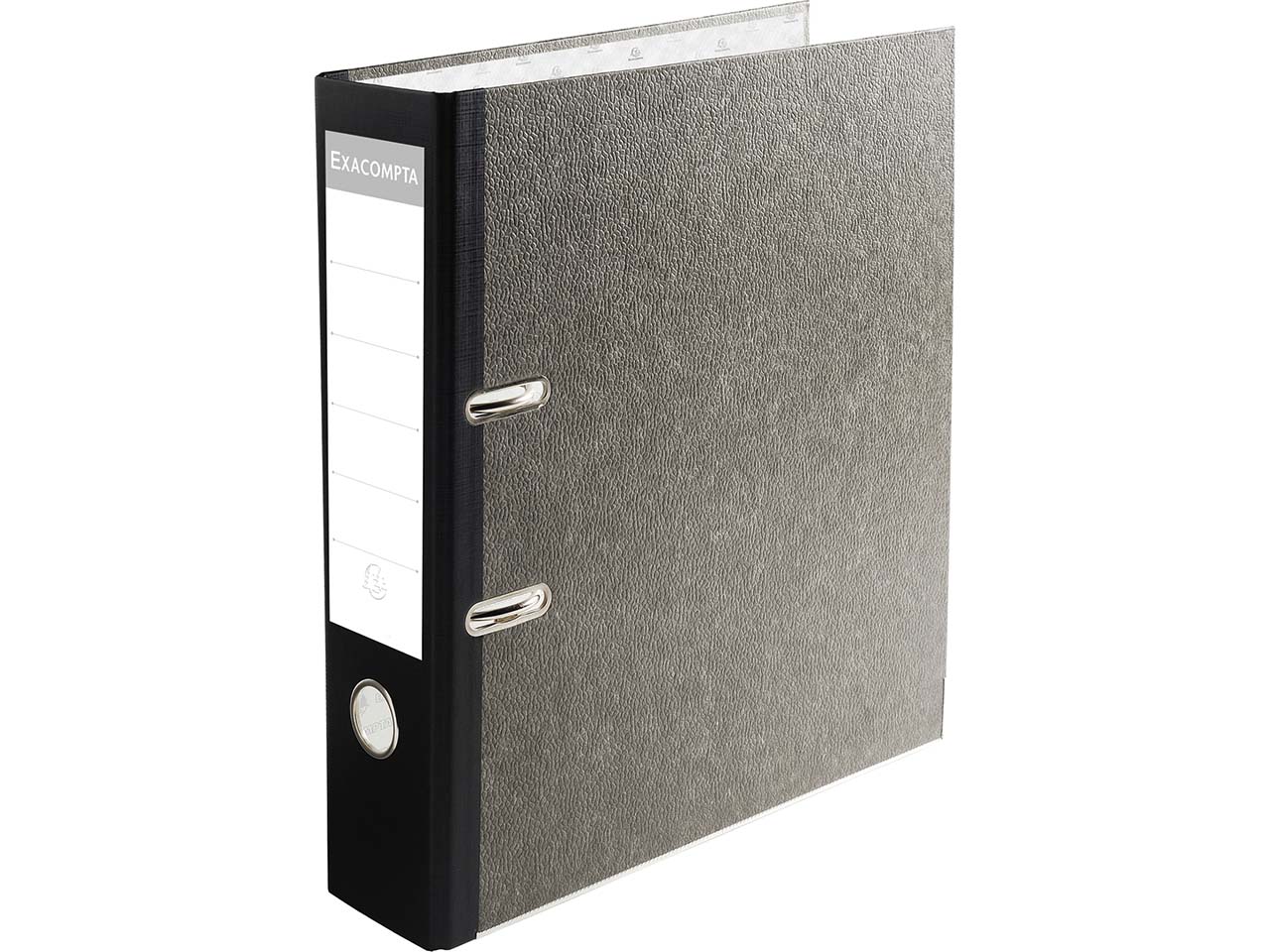 10 Exacompta Ordner Prem' Touch "Marmoriert", 2 Ringe, DIN A4 Maxi, RB 80 mm, grau