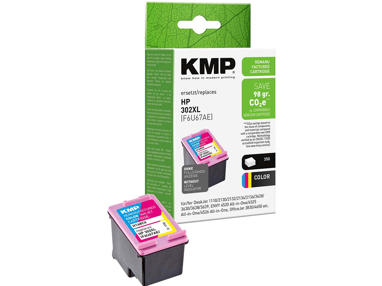 KMP Tintenpatrone ersetzt HP Nr. 302XLC color