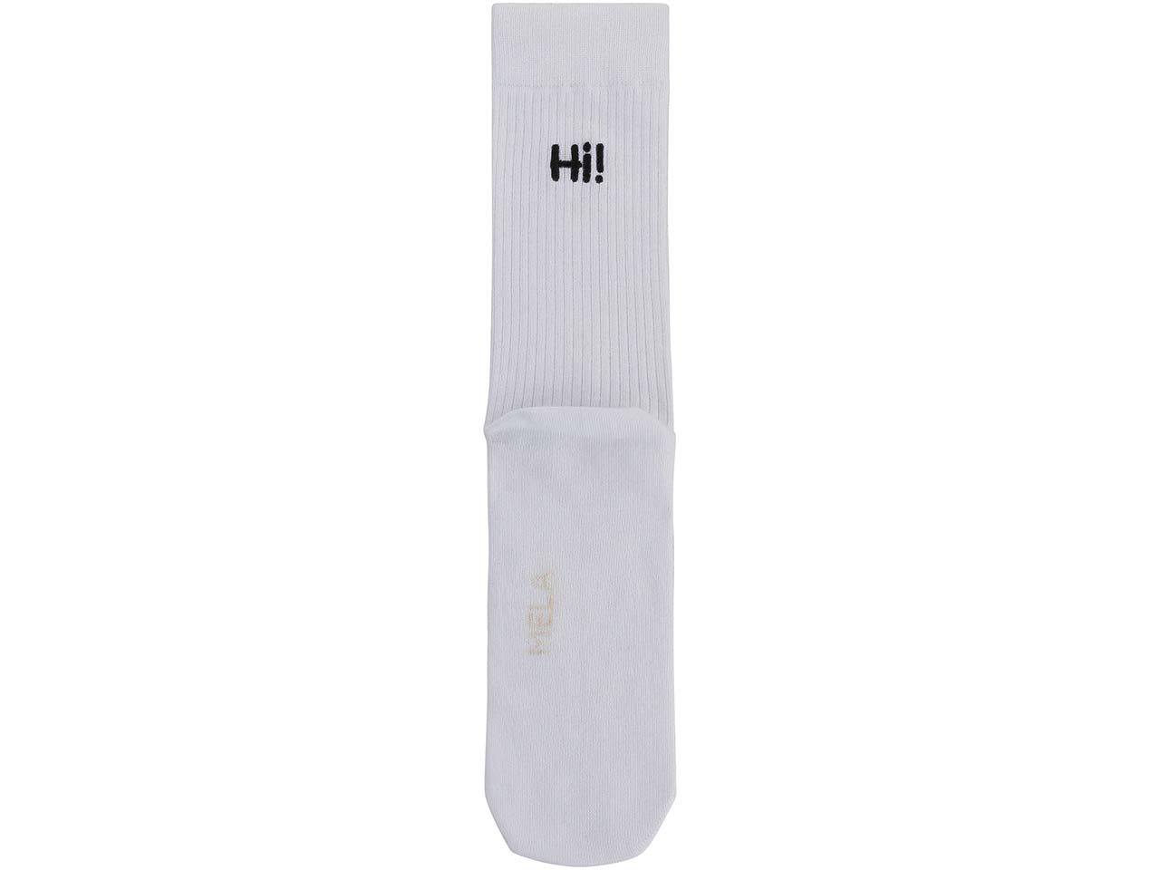 MELA Bio-Socken "Hi", gerippt, weiß, Gr. 43/46
