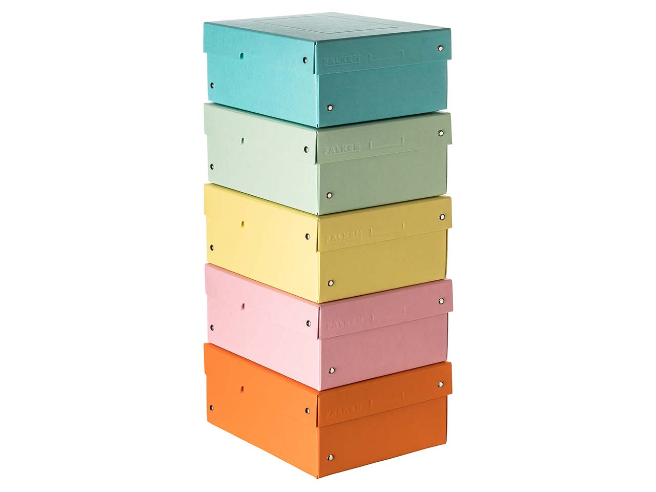 5 Falken Aufbewahrungsboxen "PureBox", 725 g/m², DIN A5, 10 cm Höhe, sortiert
