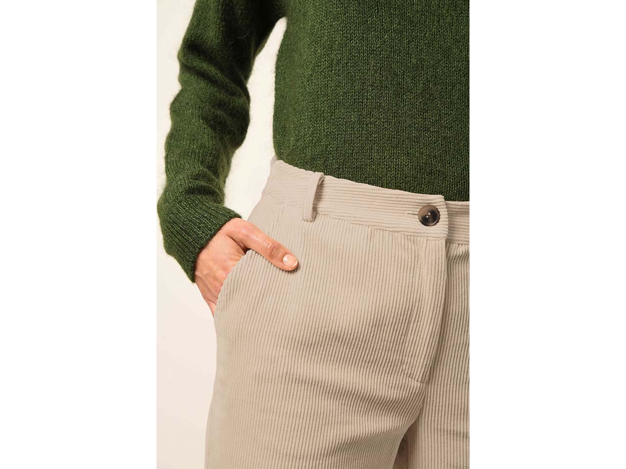 EKYOG Bio-Damen-Hose 'RANSARD' mit geradem Bein, vanille, Gr. 36
