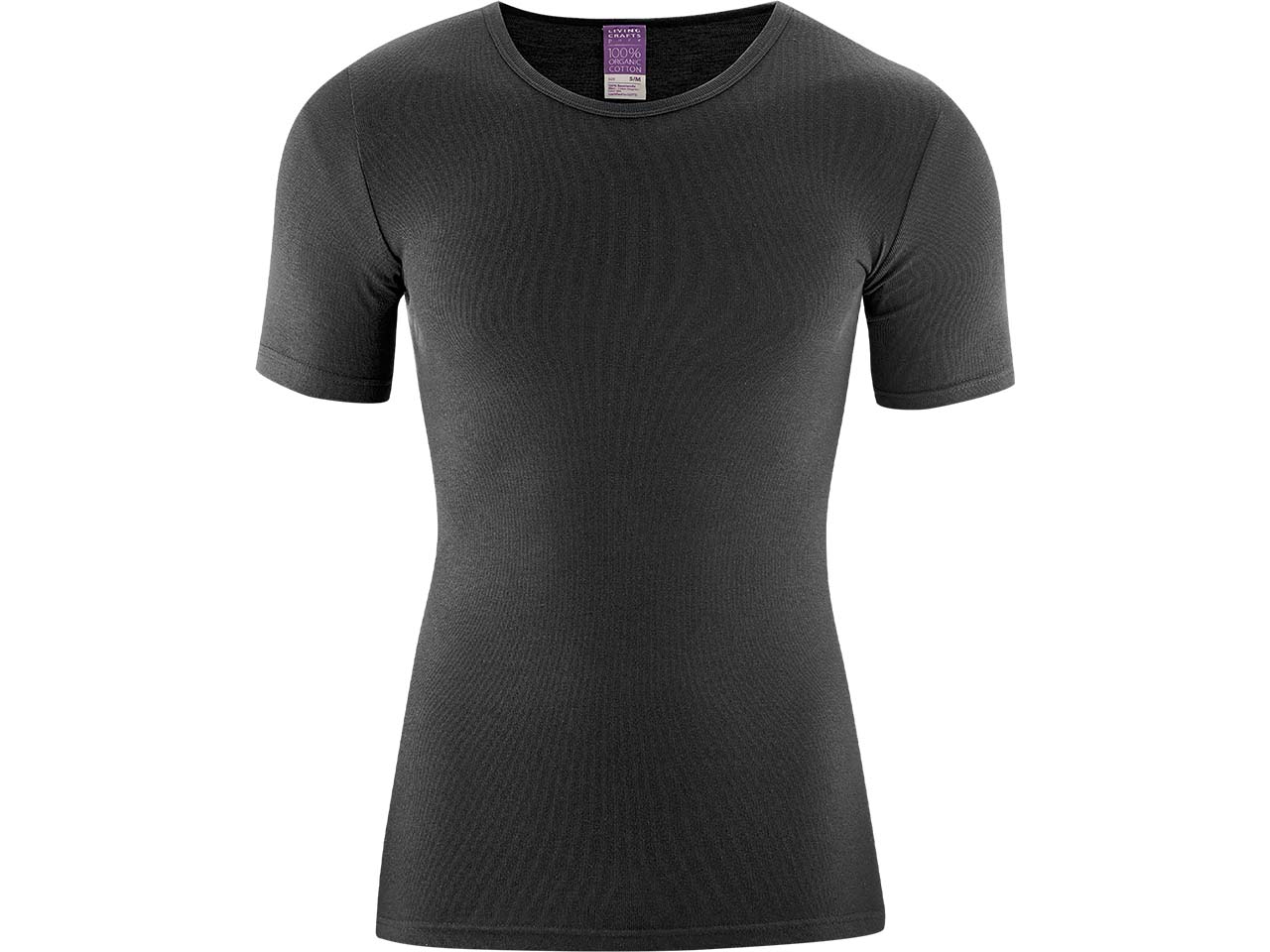 Living Crafts Bio-Herren-T-Shirt "JACOB" mit Rundhalsausschnitt, black, Gr. XL