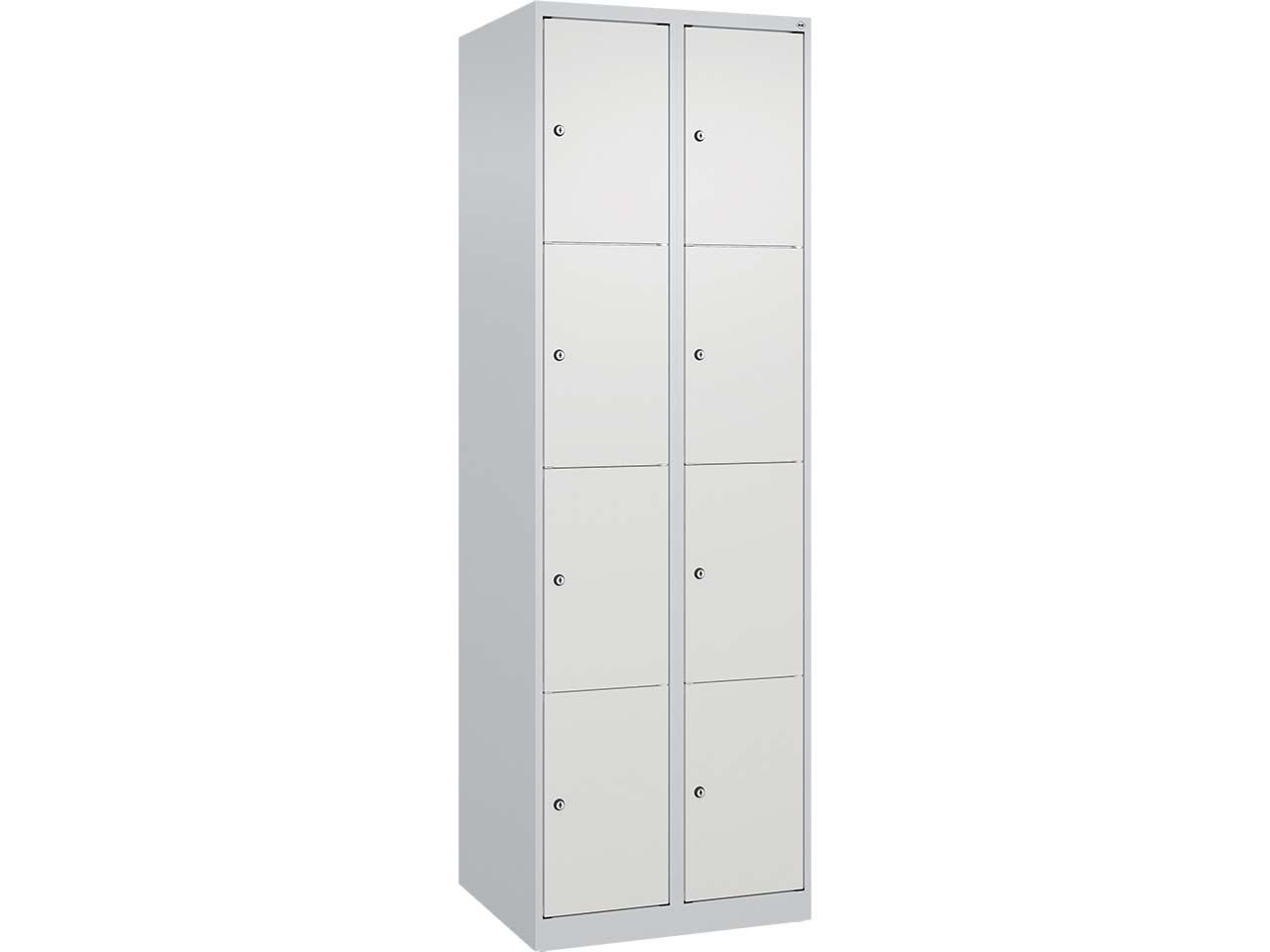 C+P Schließfachschrank Classic PLUS, 8 Fächer, 1850x600x500mm, Lichtgrau/Verkehrsweiß