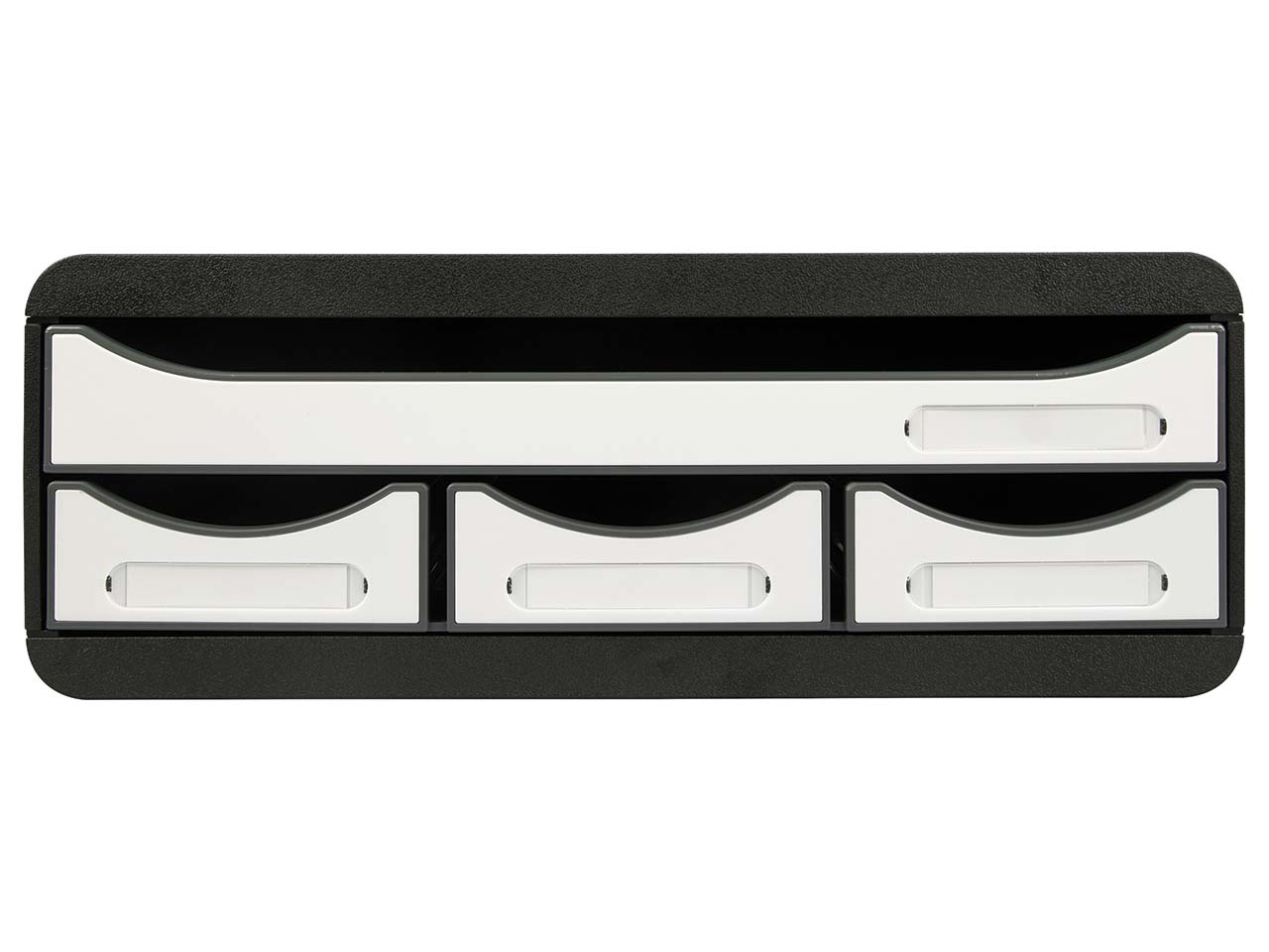 Exacompta Schubladenbox Toolbox "Black Office" DIN A4+, 4 Schubladen, weiß glänzend