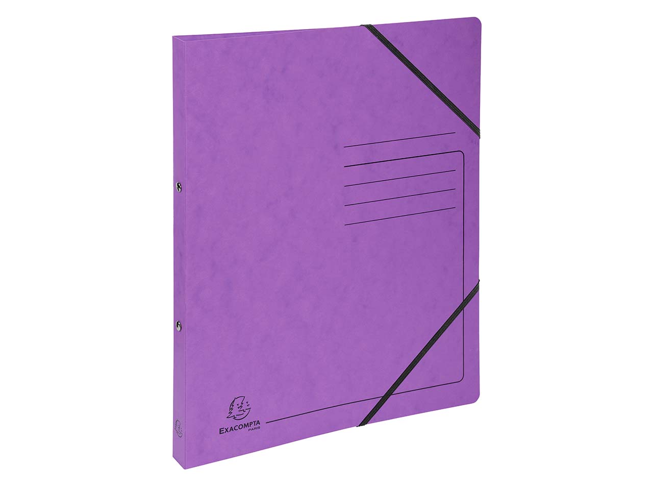 10 Exacompta Ringbücher, Colorspan-Karton, 355 g/m², DIN A4, Gummizug, 2 Ringe, violett