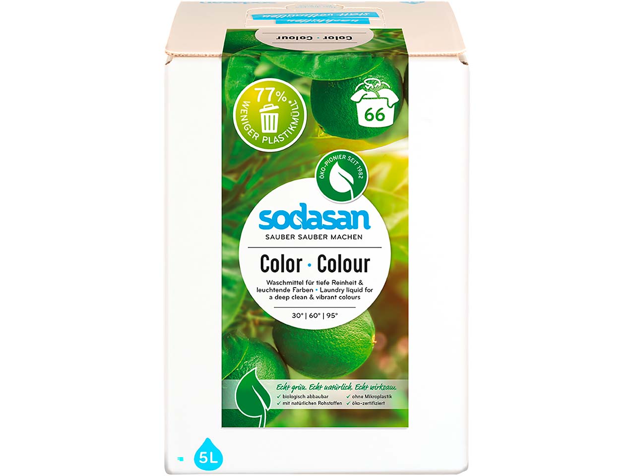 Sodasan Color-Flüssigwaschmittel "Limette" Bag in Box, 5 l