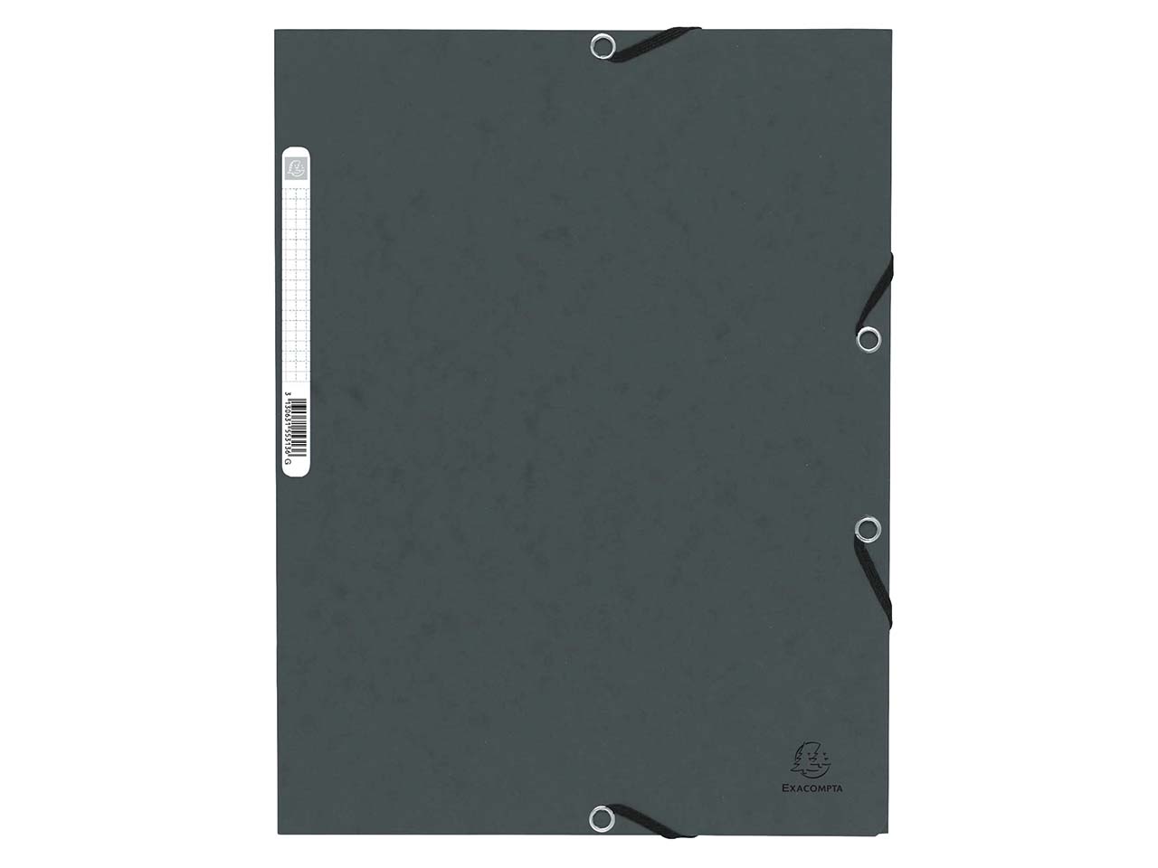 50 Exacompta Sammelmappen, Colorspan-Karton, 355 g/m², DIN A4, Gummizug, 3 Klap., grau