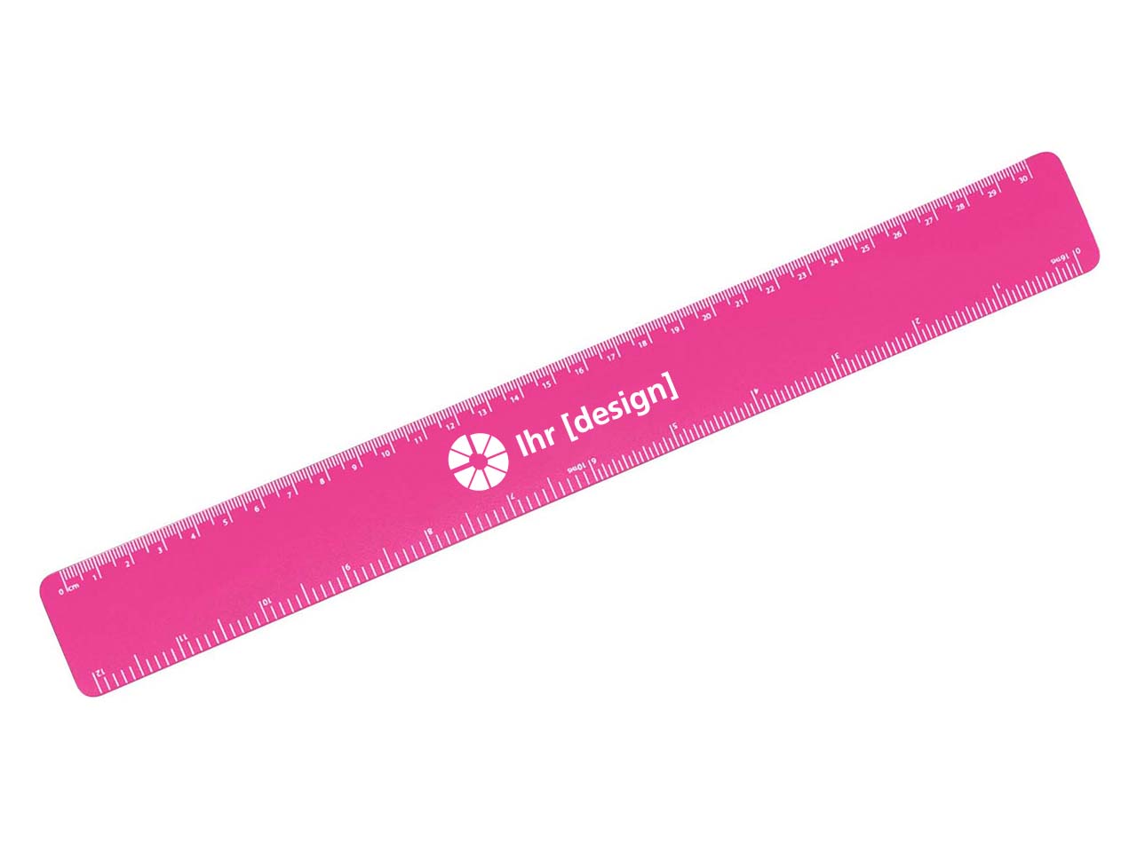 Lineal 'Flexi' 30 cm inkl. 1-farbigem Aufdruck, pink