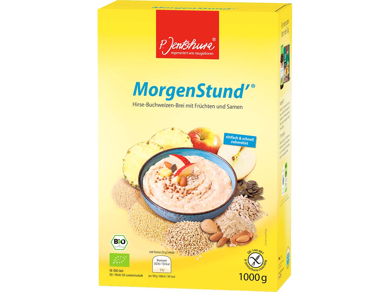 P. Jentschura Bio-Hirse-Buchweizen-Brei "MorgenStund'" basenbindend, 1000 g