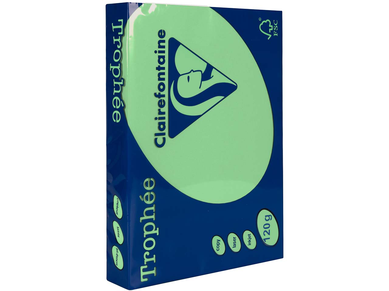 250 Blatt Clairfontaine Farbiges Kopierpapier 'Trophee' 120 g/m², DIN A4, grün