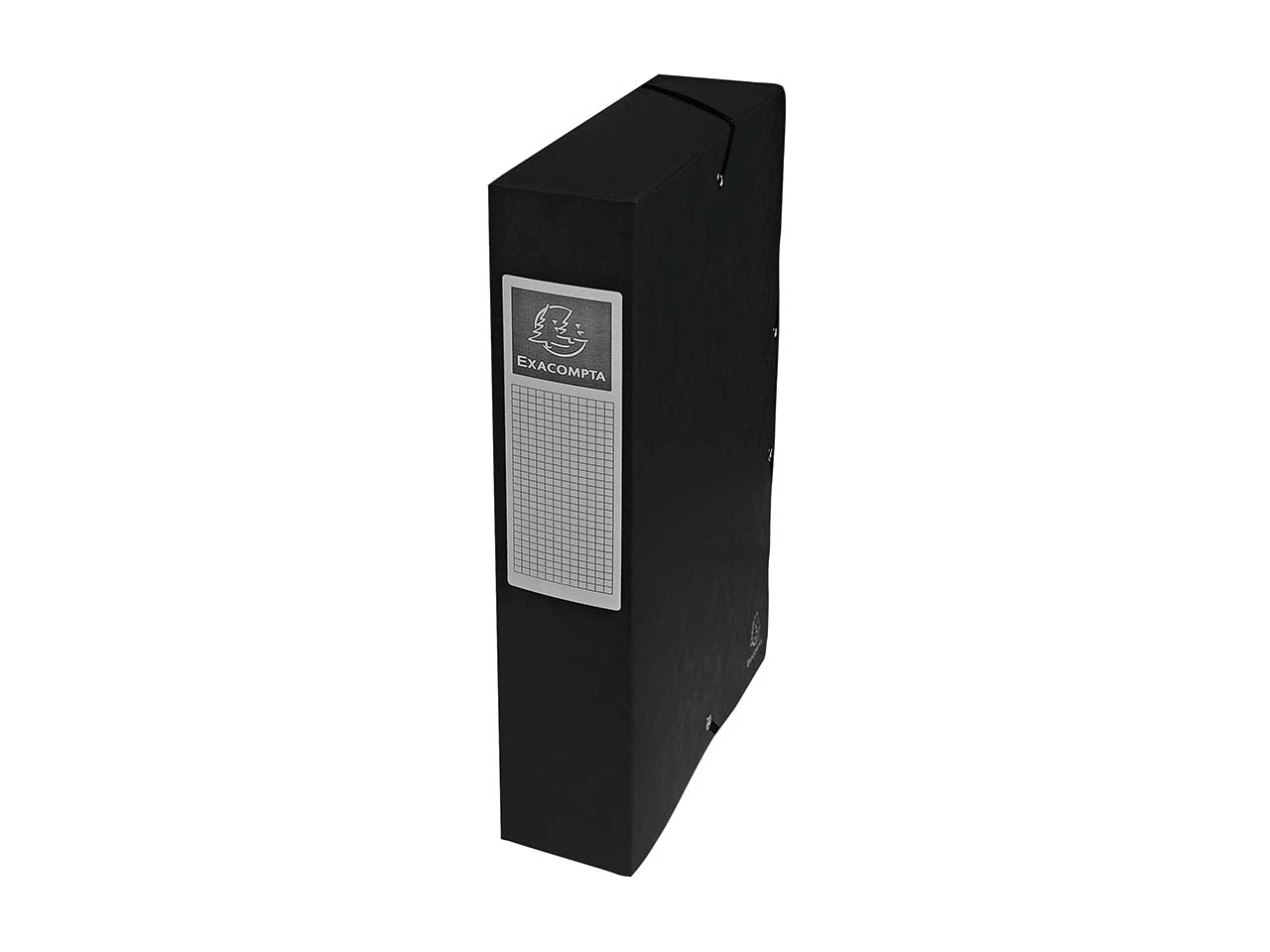 8 Exacompta Archivboxen, Colorspan-Karton, 600 g/m², DIN A4, Gummizug, RB 60 mm, schwarz