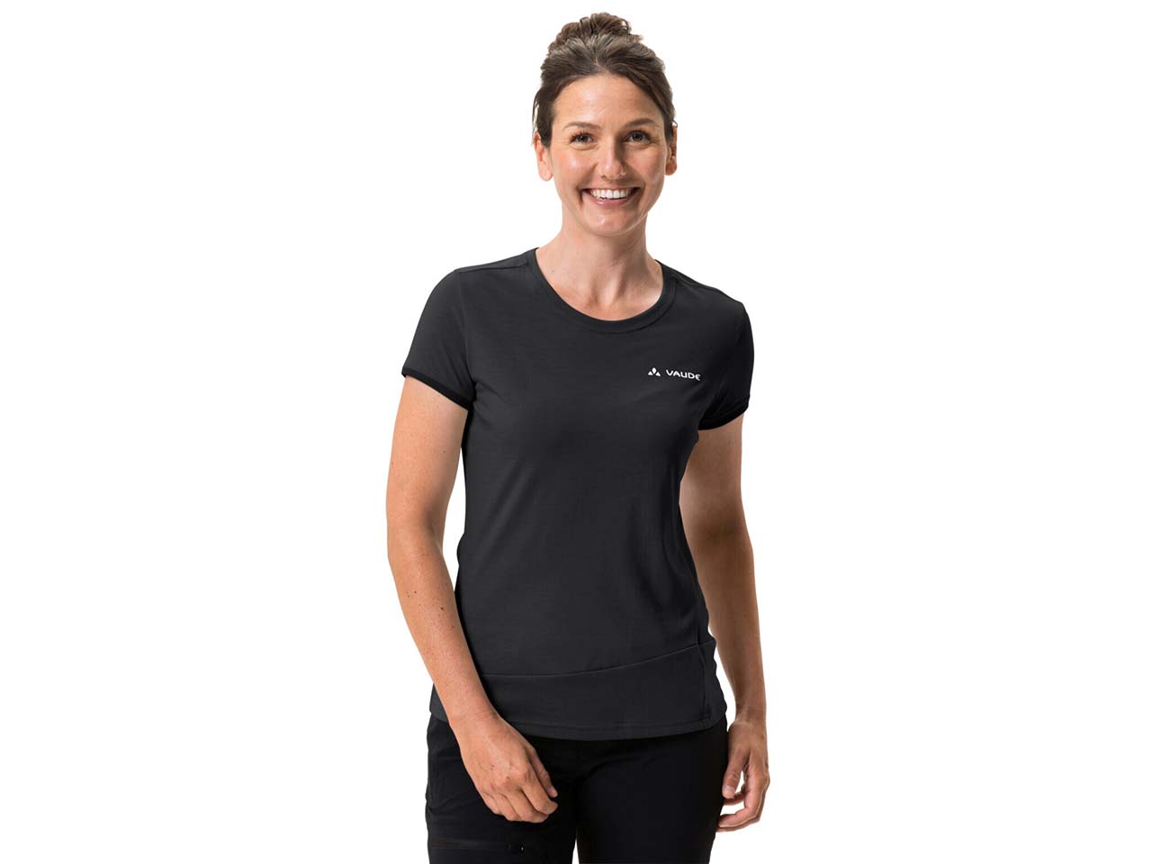 VAUDE Damen-T-Shirt "Sveit" mit Rundhalsausschnitt, schnelltrocknend, black/black, Gr. 40