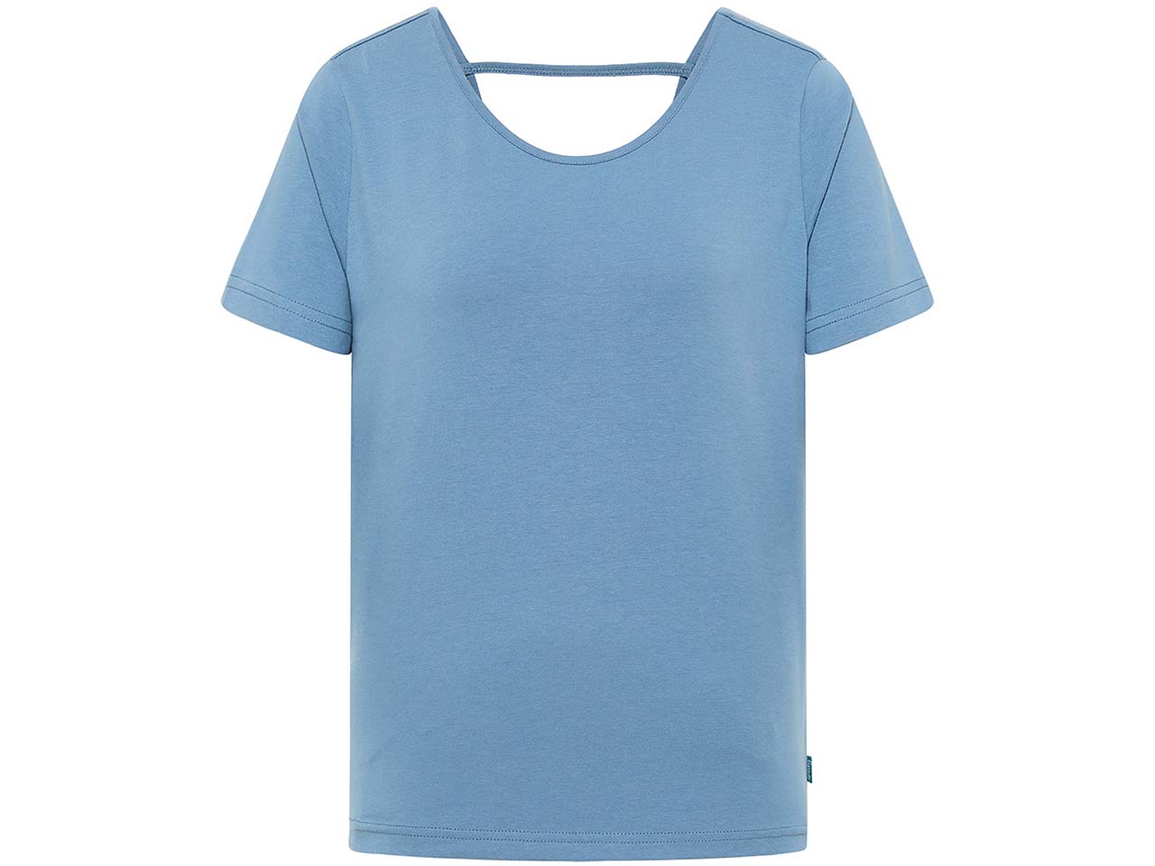 tranquillo Bio-Damen-T-Shirt mit Rückendetail, steel, Gr. M