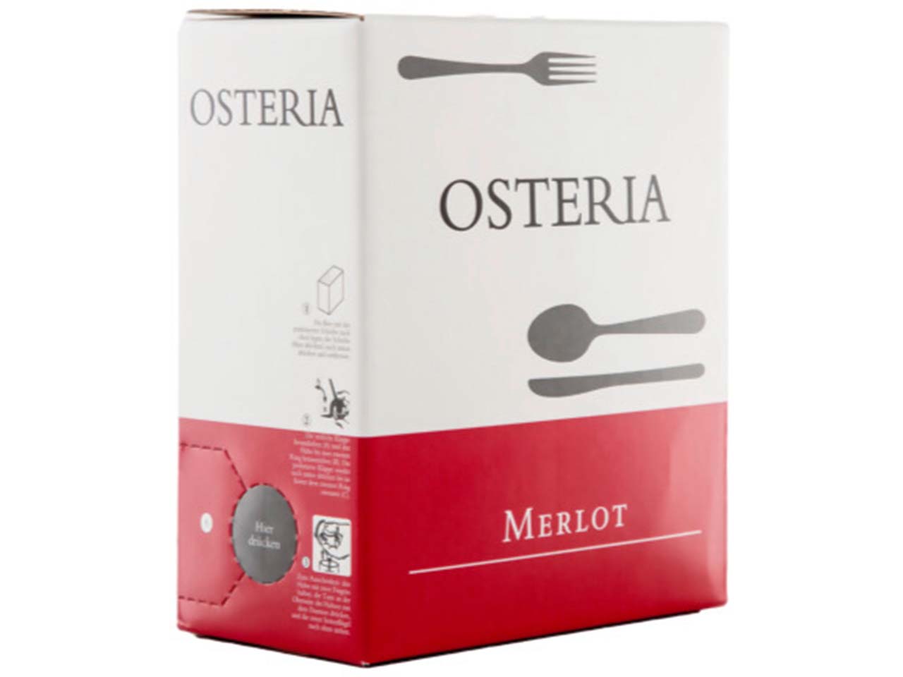 Bio-Rotwein Merlot "OSTERIA IGT", Bag in Box, 3 l
