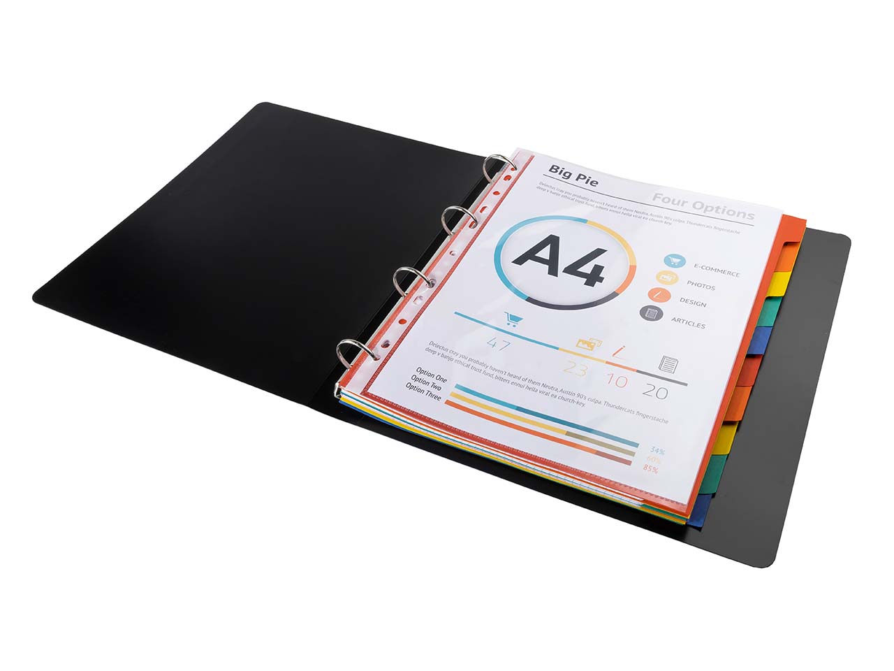 25 Exacompta Register, 10 Taben neutral, 225 g/m², DIN A4 Maxi, sortiert