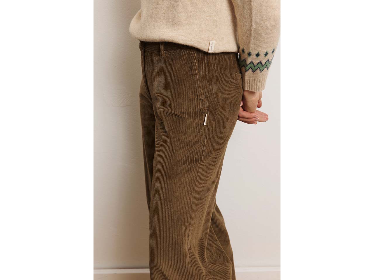 tranquillo Bio-Damen-Cordhose 'Paolaa' mit extra weitem Bein, taupe, Gr. 36
