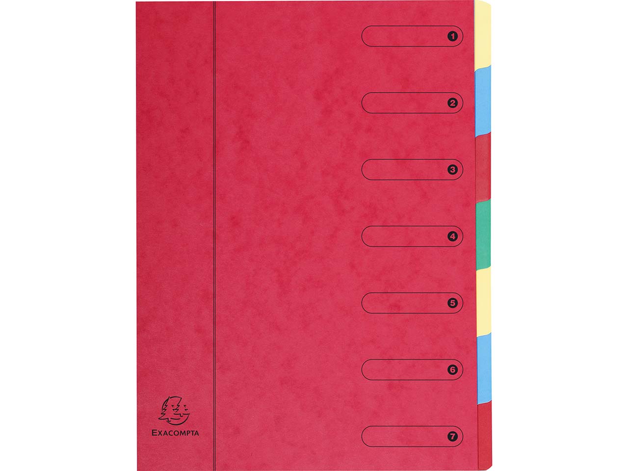 8 Exacompta Ordnungsmappen aus Colorspan-Karton, 400 g/m², DIN A4, 7 Fächer, rot