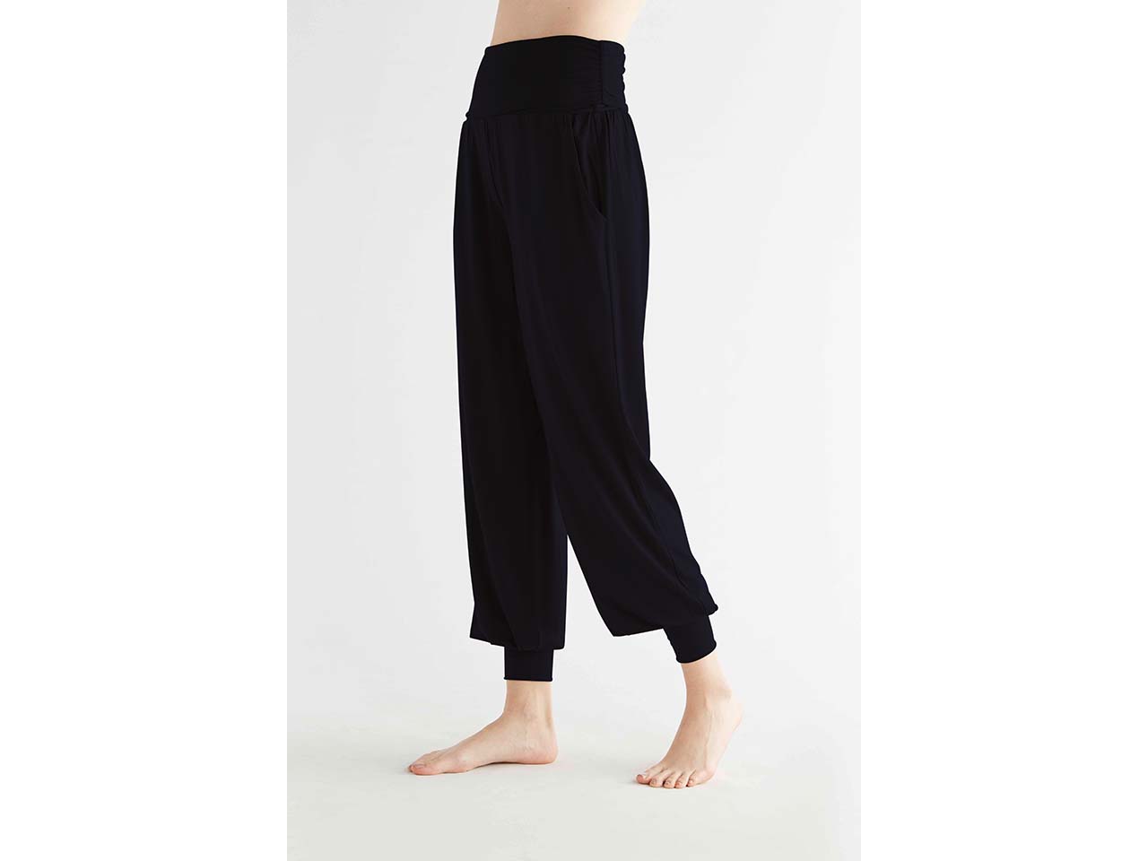 TRUE NORTH Damen-Yoga-Hose mit Hüftumschlag, black, Gr. M