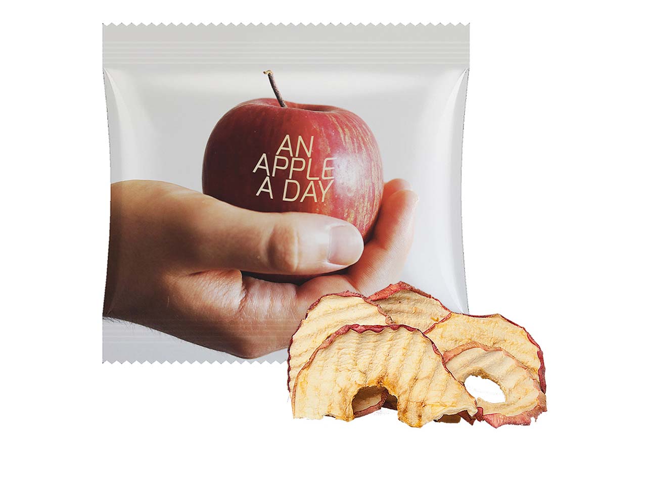 Bio-Apfelchips inkl. 4-farbigem Aufdruck, 15 g