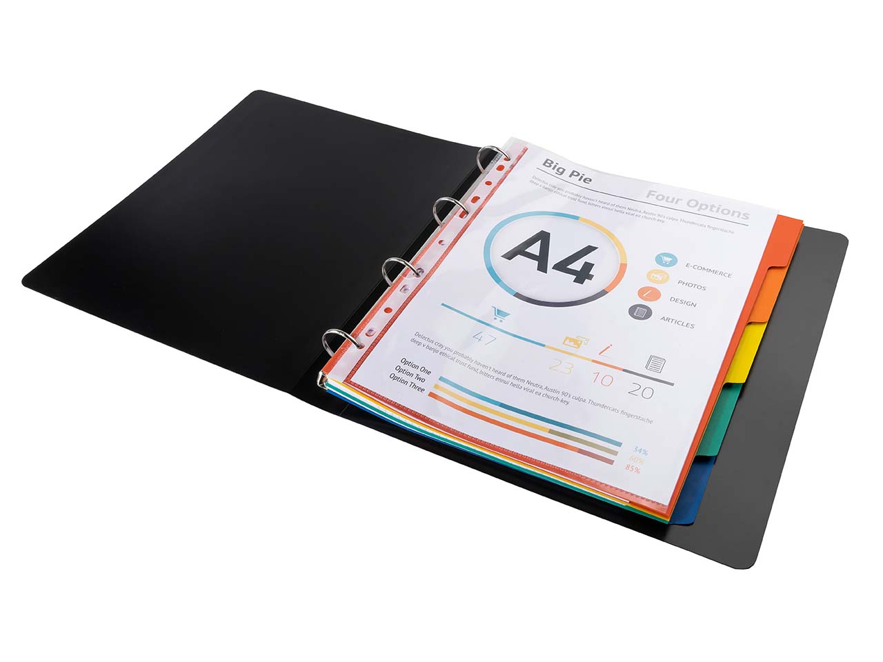 50 Exacompta Register, 5 Taben neutral, 225 g/m², DIN A4 Maxi, sortiert