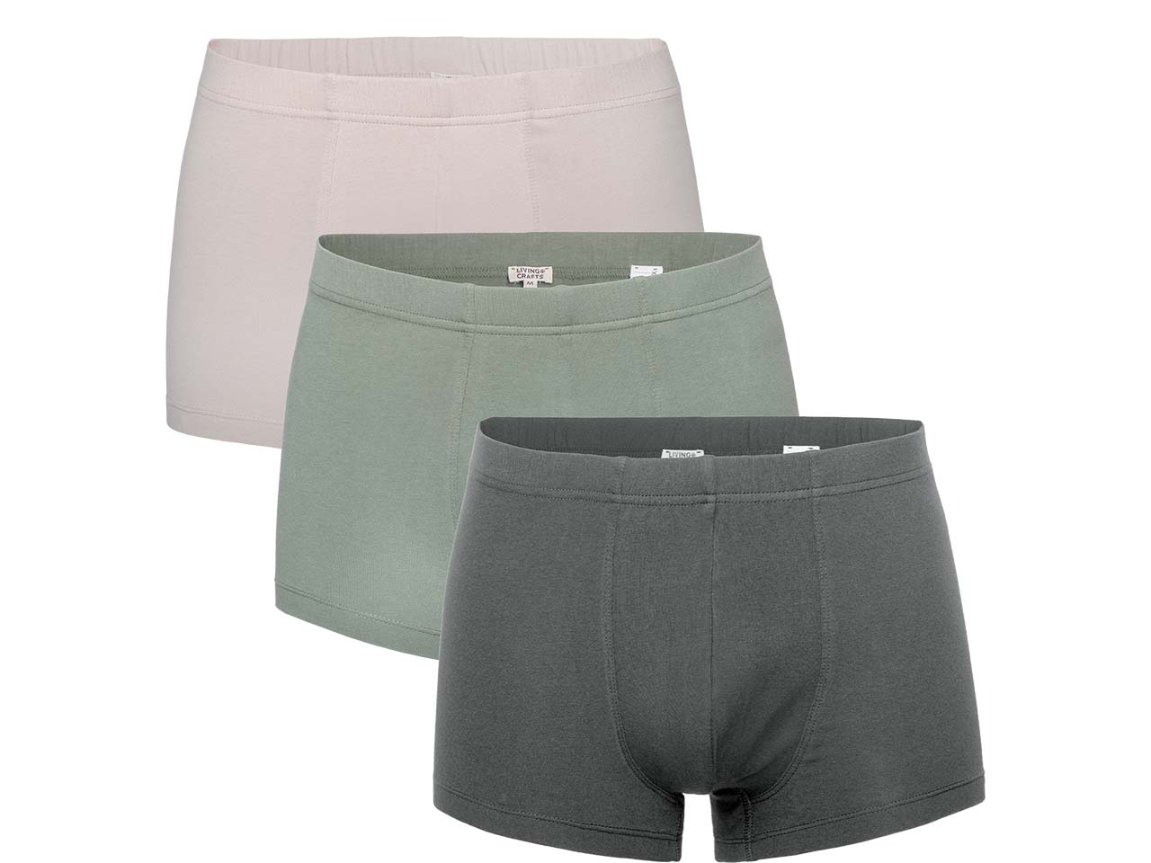 Living Crafts Bio-Herren-Boxershorts "SAGON" 3 Stk., multi/pine, Gr. XL