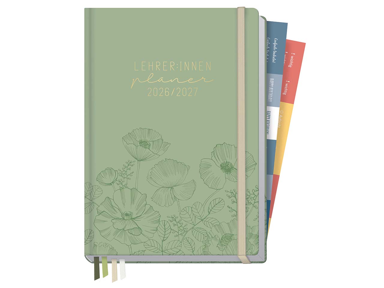 Häfft Lehrer*innen-Planer DIN A5+, 2026/27, green poppy