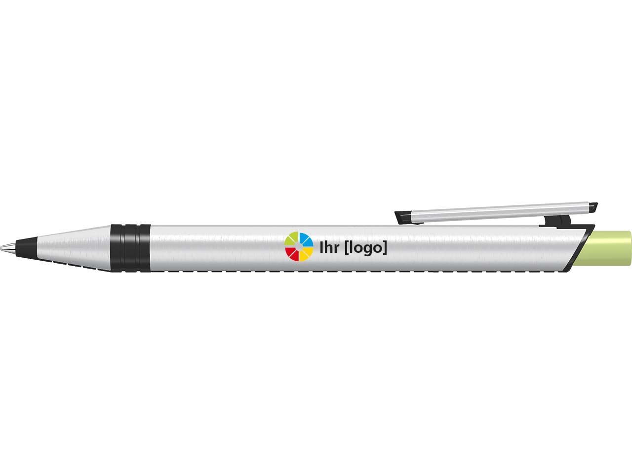 uma Kugelschreiber "recycelt PET PEN ALUMA" mit farbigem Drücker, hellgrün