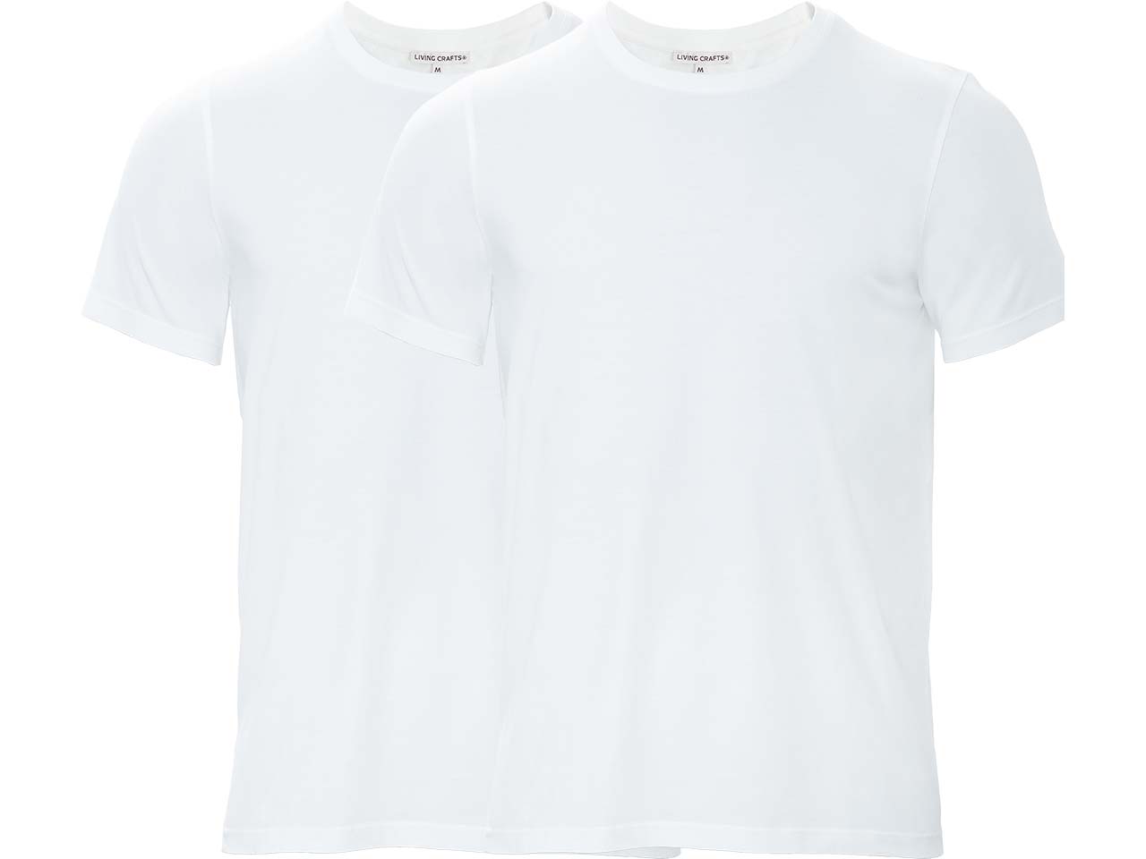 Living Crafts 2er-Pack Bio-Herren-T-Shirt "TAWIN" mit Rundhalsausschnitt, white, Gr. XL
