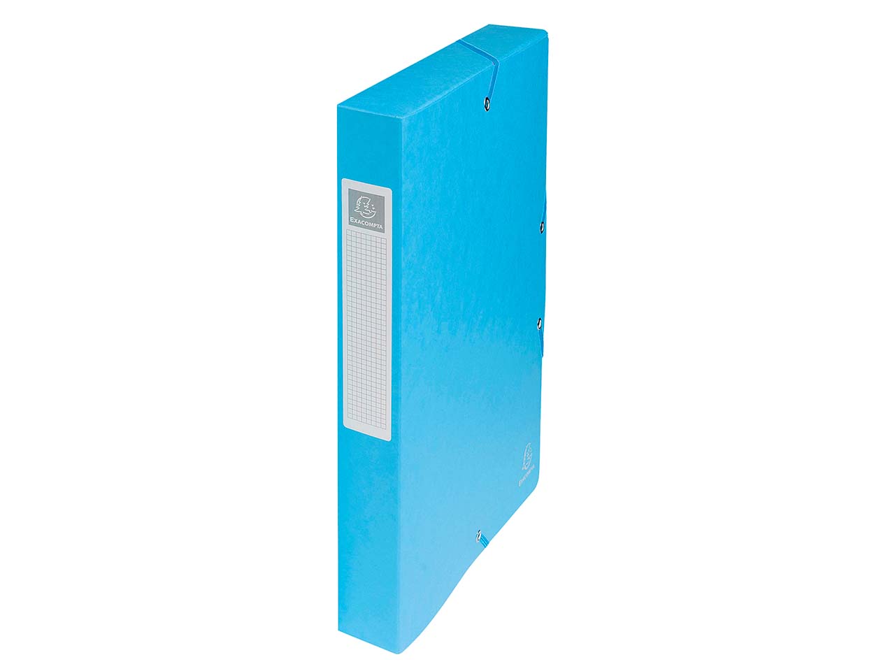 8 Exacompta Archivboxen, Colorspan-Karton, 600 g/m², DIN A4, Gummizug, RB 40 mm, türkis