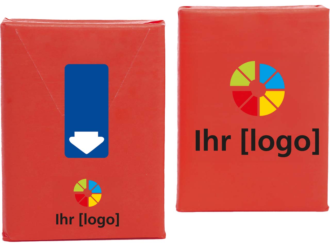 Taschentücher in FSC-Papierverpackung inkl. Aufdruck, Etikett blau
