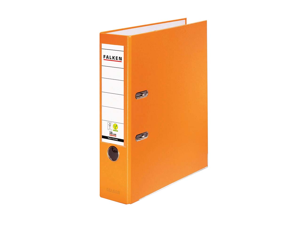 20 Falken Ordner "Vegan", mit Einsteckschild, 230 g/m², DIN A4, RB 80 mm, orange