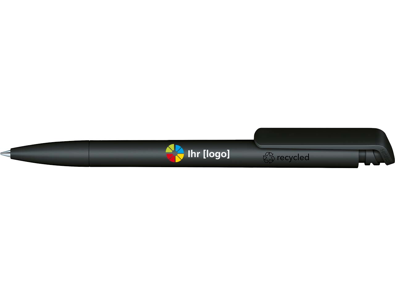 Senator Kugelschreiber "Trento Matt Recycled" inkl. 4-farbigem Aufdruck, schwarz