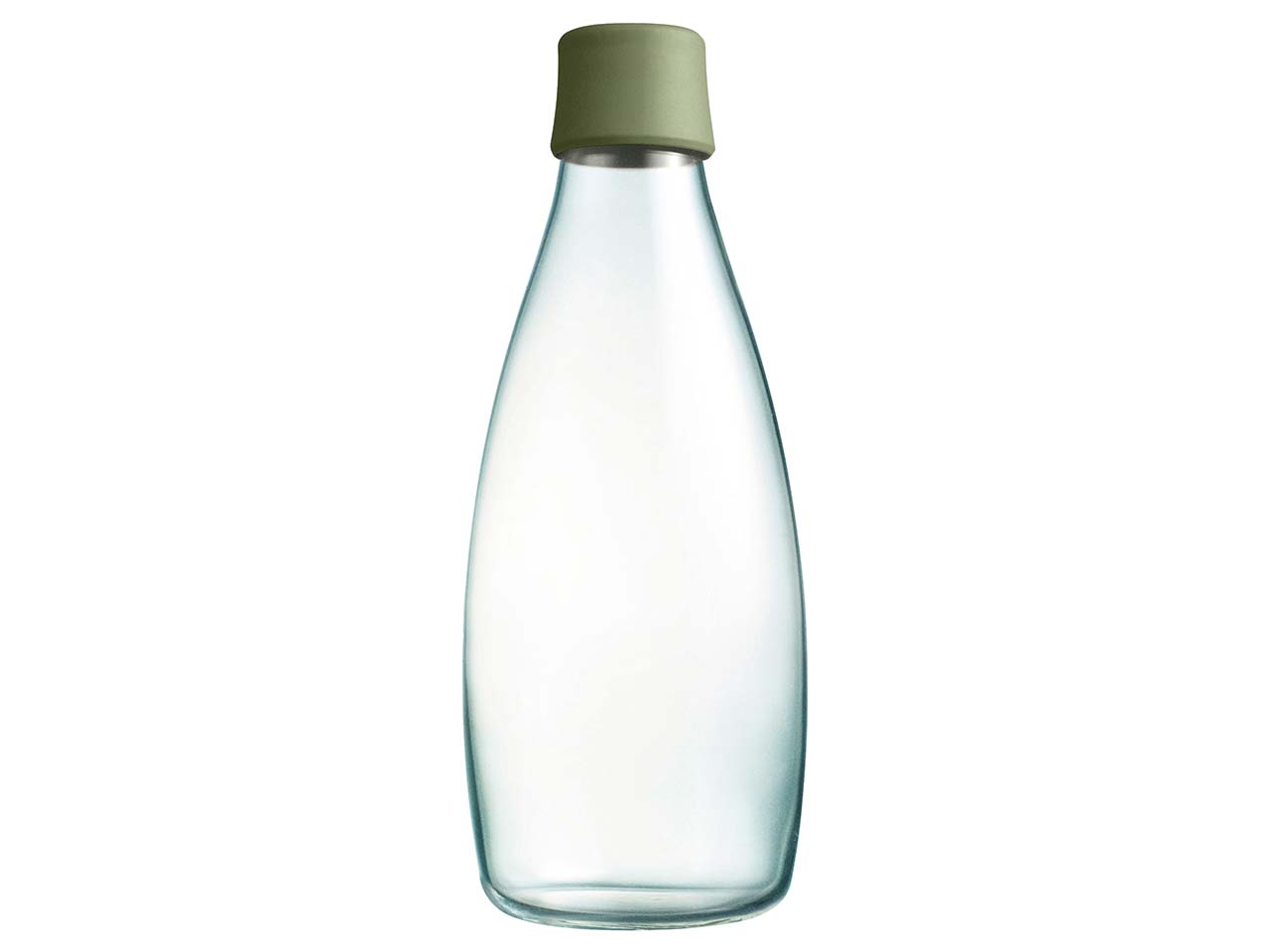 retap Trinkflasche 0,8 l aus Glas army green