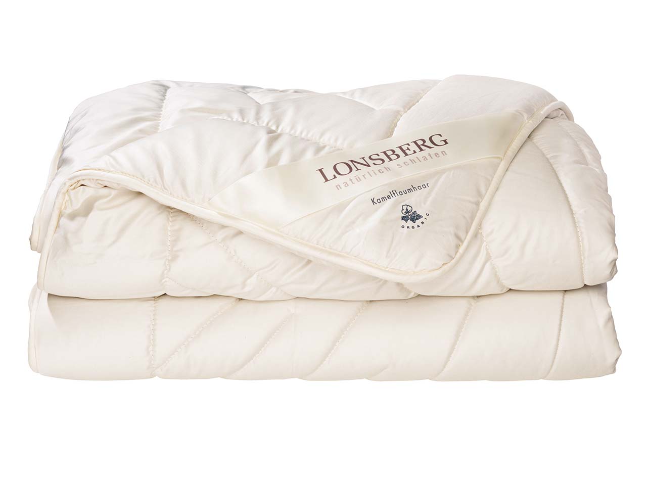Lonsberg Bettdecke "Luxor Plus" Kamelflaumhaar Duo, 135 x 220 cm