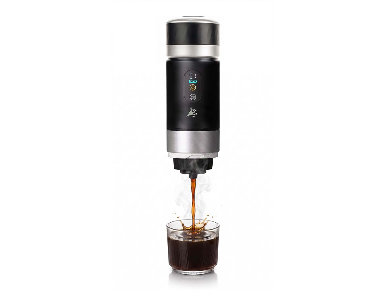 Aqiila Portable Espressomaschine "Coffeebird Barista" für Nespresso/Dolce Gusto Kapseln