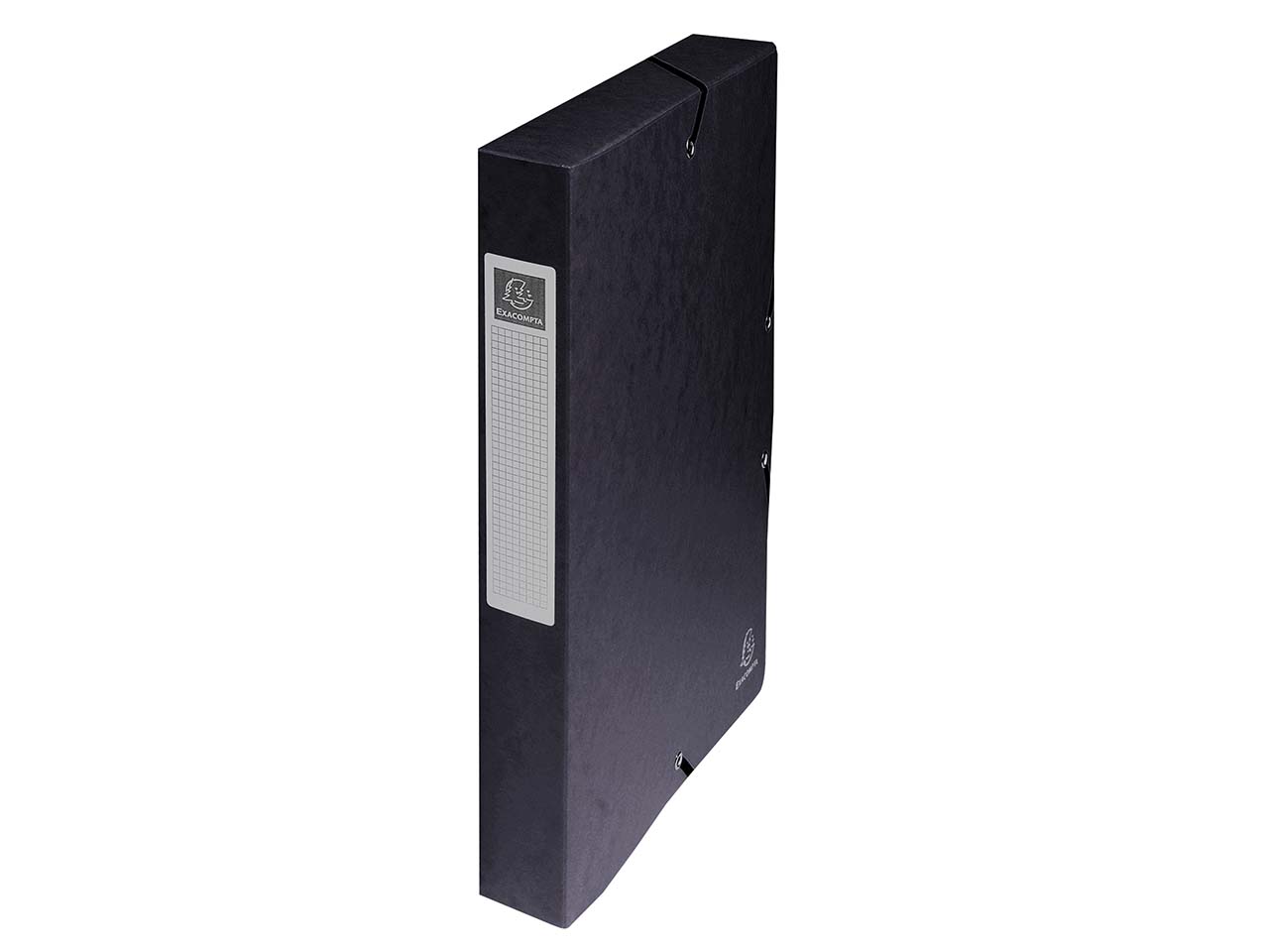 8 Exacompta Archivboxen, Colorspan-Karton, 600 g/m², DIN A4, Gummizug, RB 40 mm, schwarz