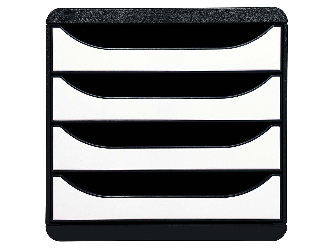 Exacompta Schubladenbox Big Box Plus "Glossy", DIN A4+, 4 Schubladen offen, weiß