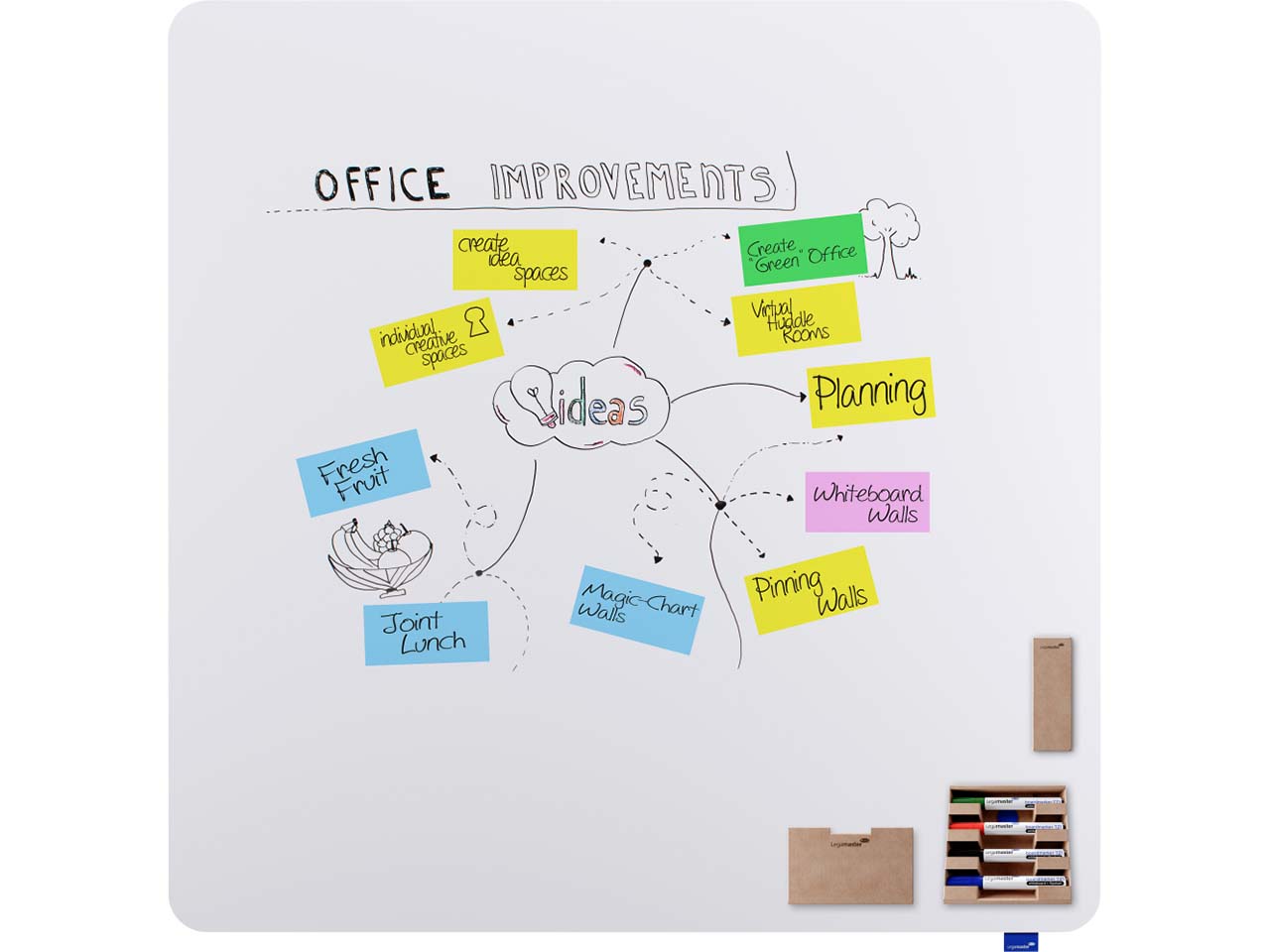 Legamaster Whiteboard "Essence" mit FSC-zertifiziertem Holz, 119,5 x 119,5 cm