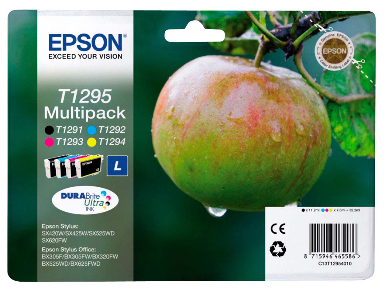 Epson 4er Set Tintenpatronen T1295 schwarz, cyan, magenta, gelb