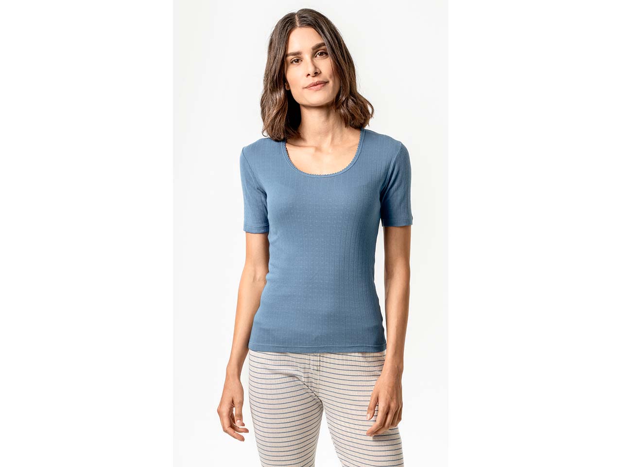 Living Crafts Bio-Damen-Schlafshirt "ROOS" mit Rundhalsausschnitt, seaside, Gr. L