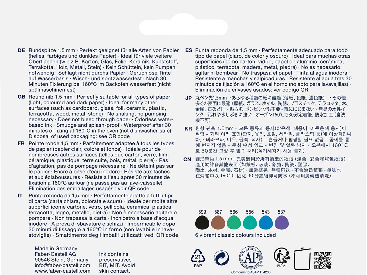 Faber-Castell 6er-Set Goldfaber Creativ-Marker "Creative Haven" 1,5-Spitze