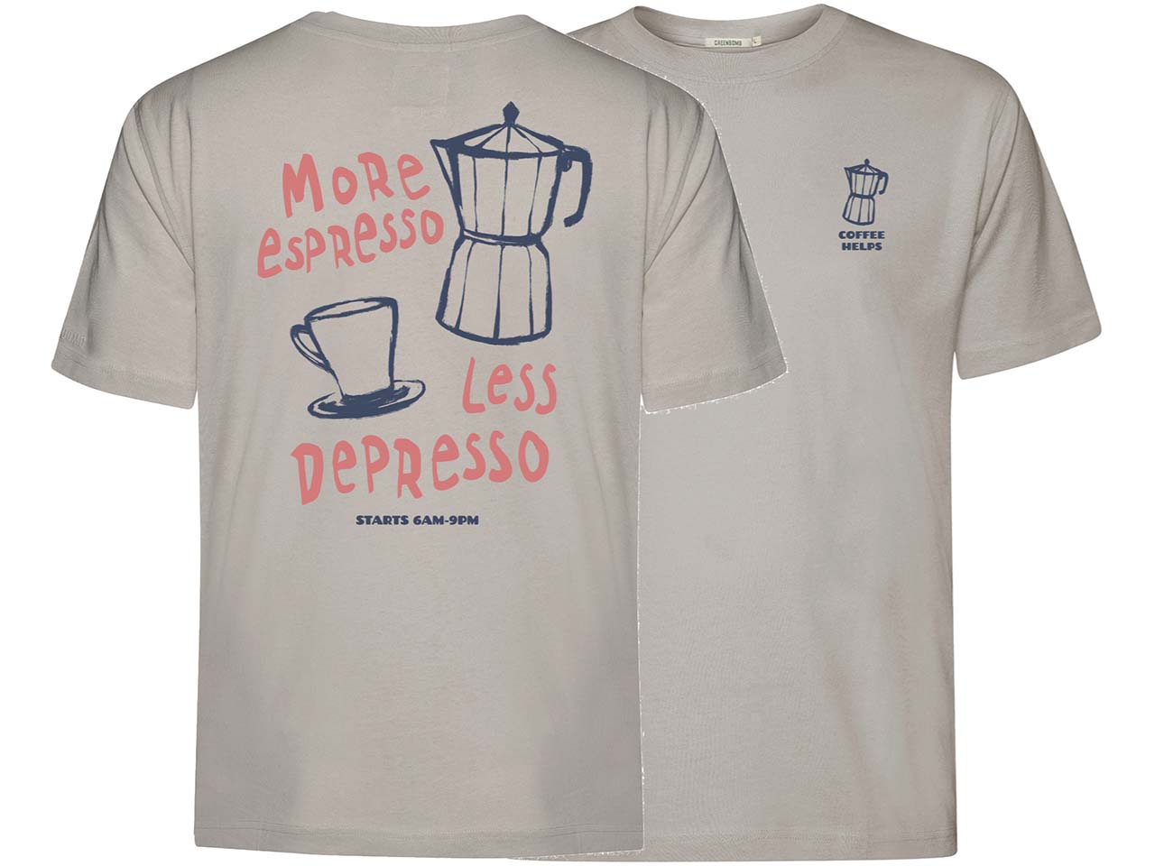 GREENBOMB Bio-Herren-T-Shirt 'Espresso' mit Rücken-Print, sandstone, Gr. XL