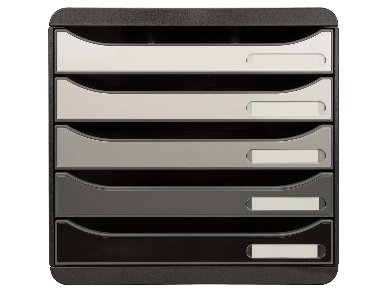 Exacompta Schubladenbox "Shades of grey", DIN A4+, 5 Schubladen offen, grau
