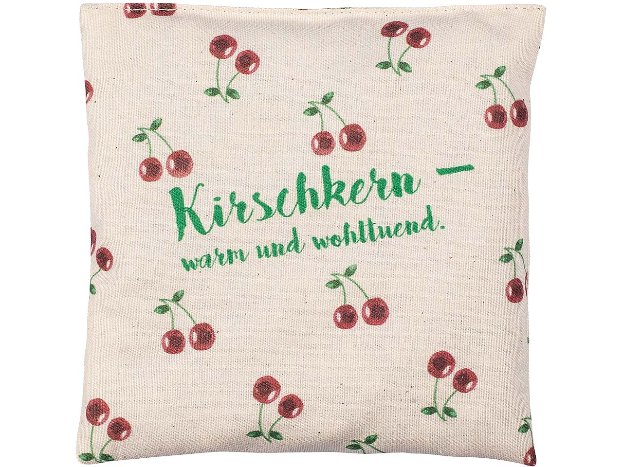 Kirschkernkissen 12 x 12 cm im Bio-Baumwollbeutel und Maispolybag