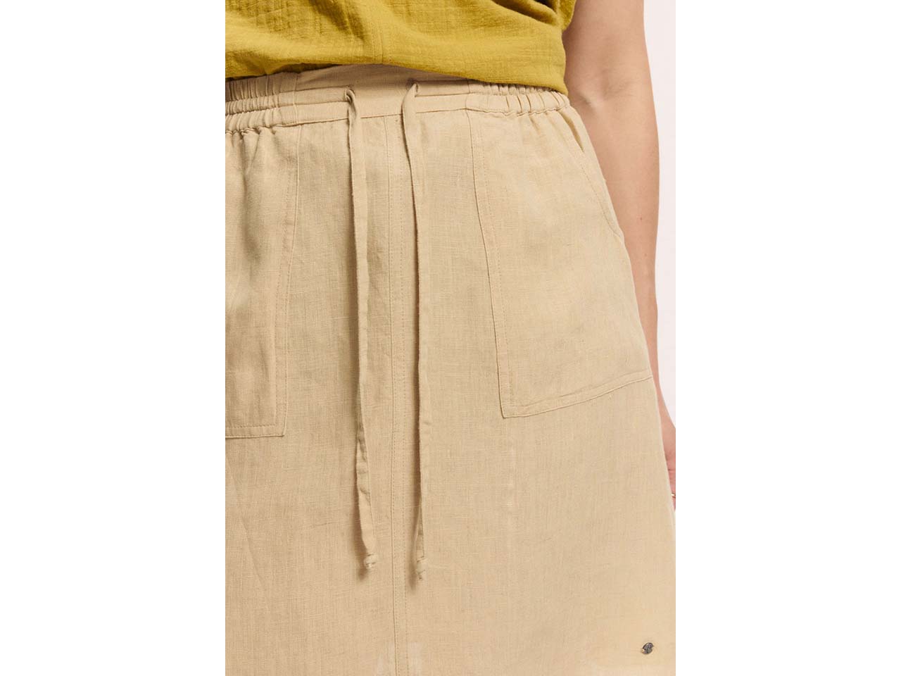 tranquillo Damen-Minirock "Aamy" aus Leinen mit aufgesetzten Taschen, mojave sand, Gr. 40