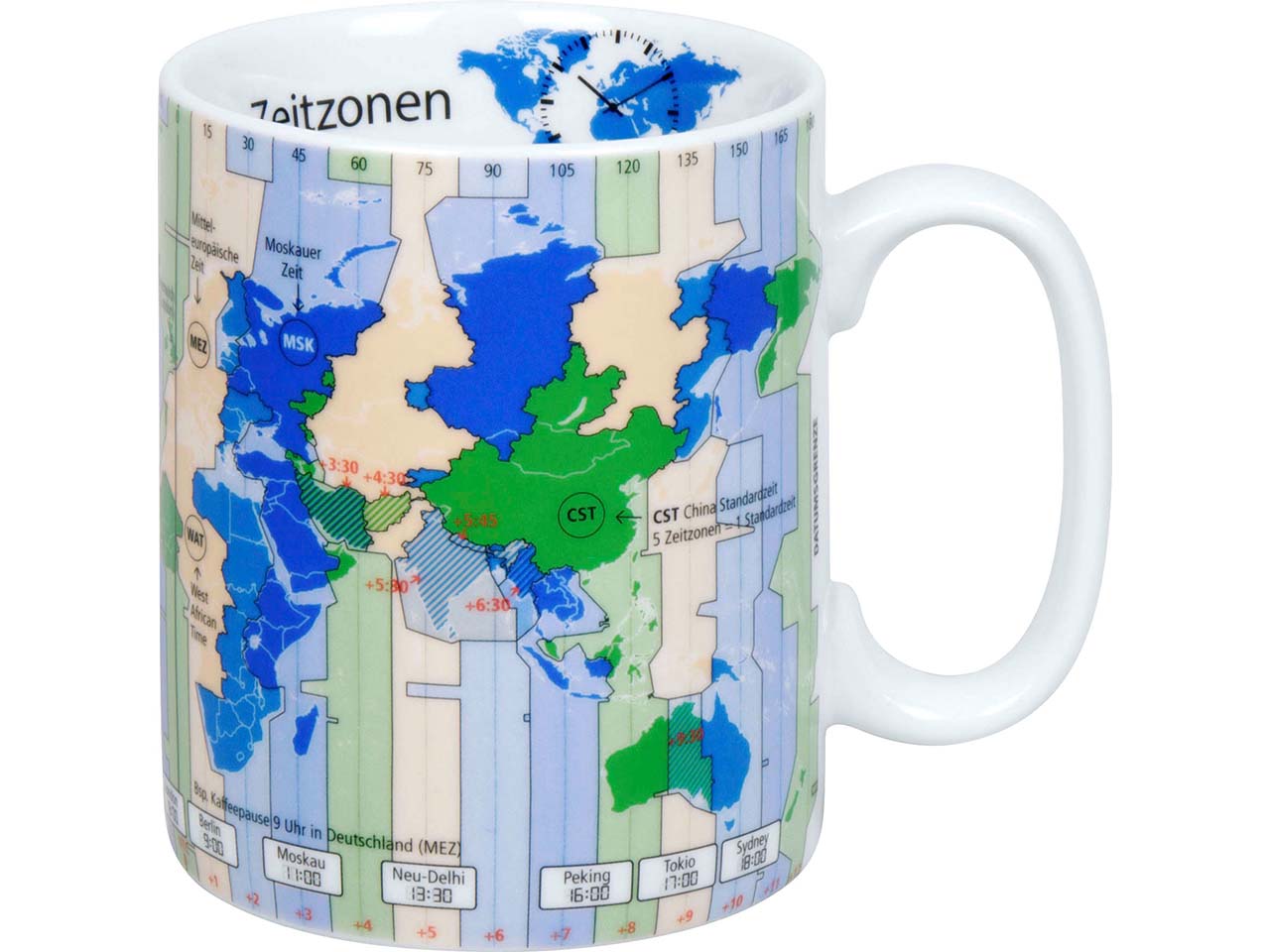 Könitz Tasse "Wissensbecher Zeitzonen"