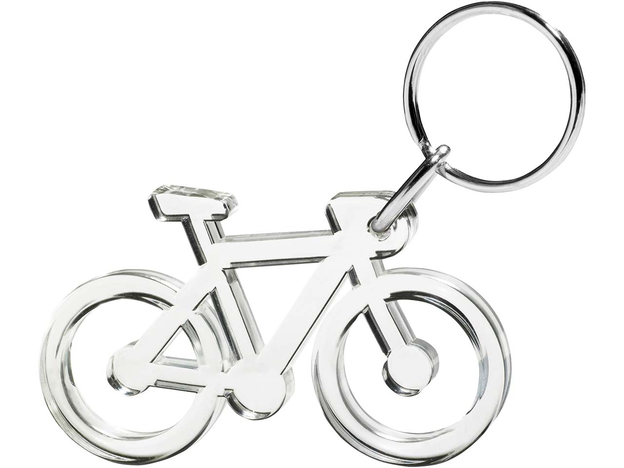 Schlüsselanhänger "Fahrrad" inkl. 1-farbigem Aufdruck, transparent