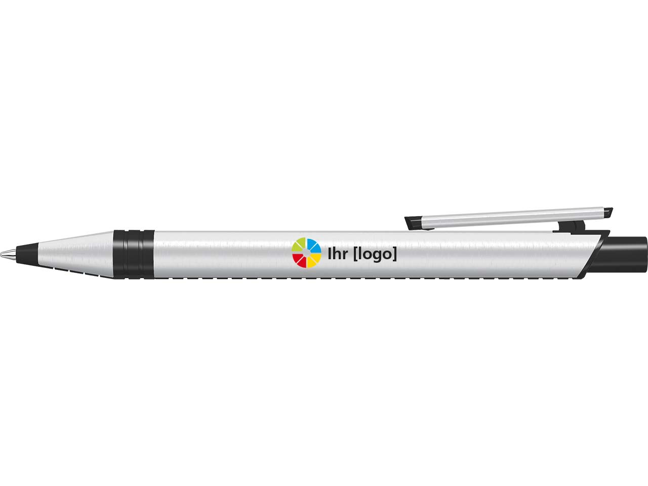 uma Kugelschreiber "recycelt PET PEN ALUMA" mit farbigem Drücker, schwarz