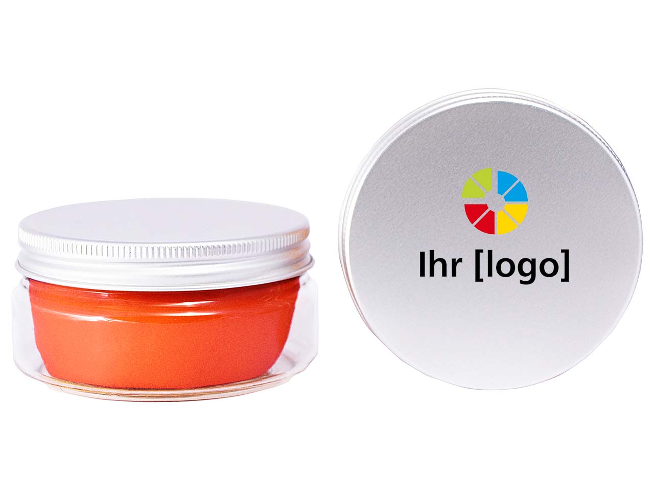 Knete '125 g' inkl. 4-farbigem Aufdruck, orange